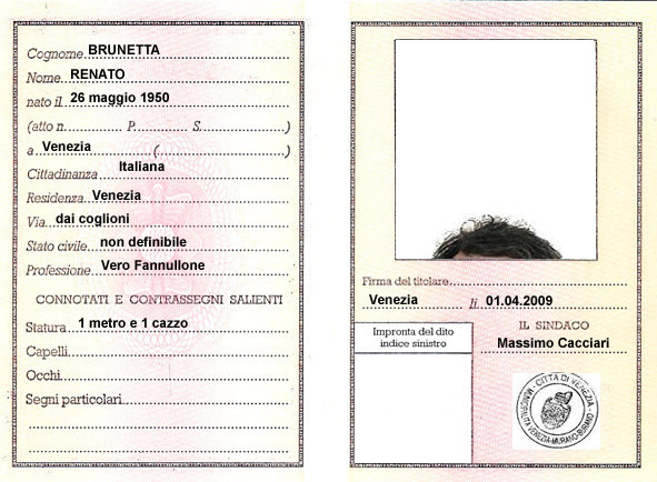 Carta di Identità di Brunetta