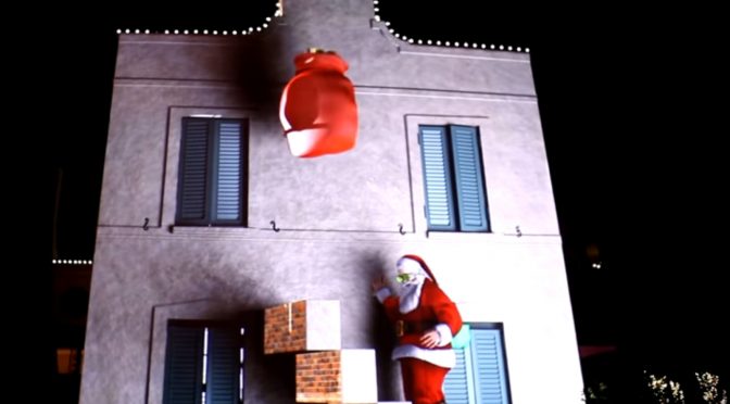 Buon Natale con Babbo Natale 3D Sul Muro